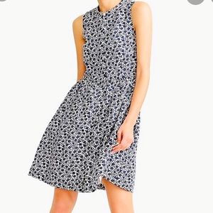 J Crew linen-blend floral button-down dress